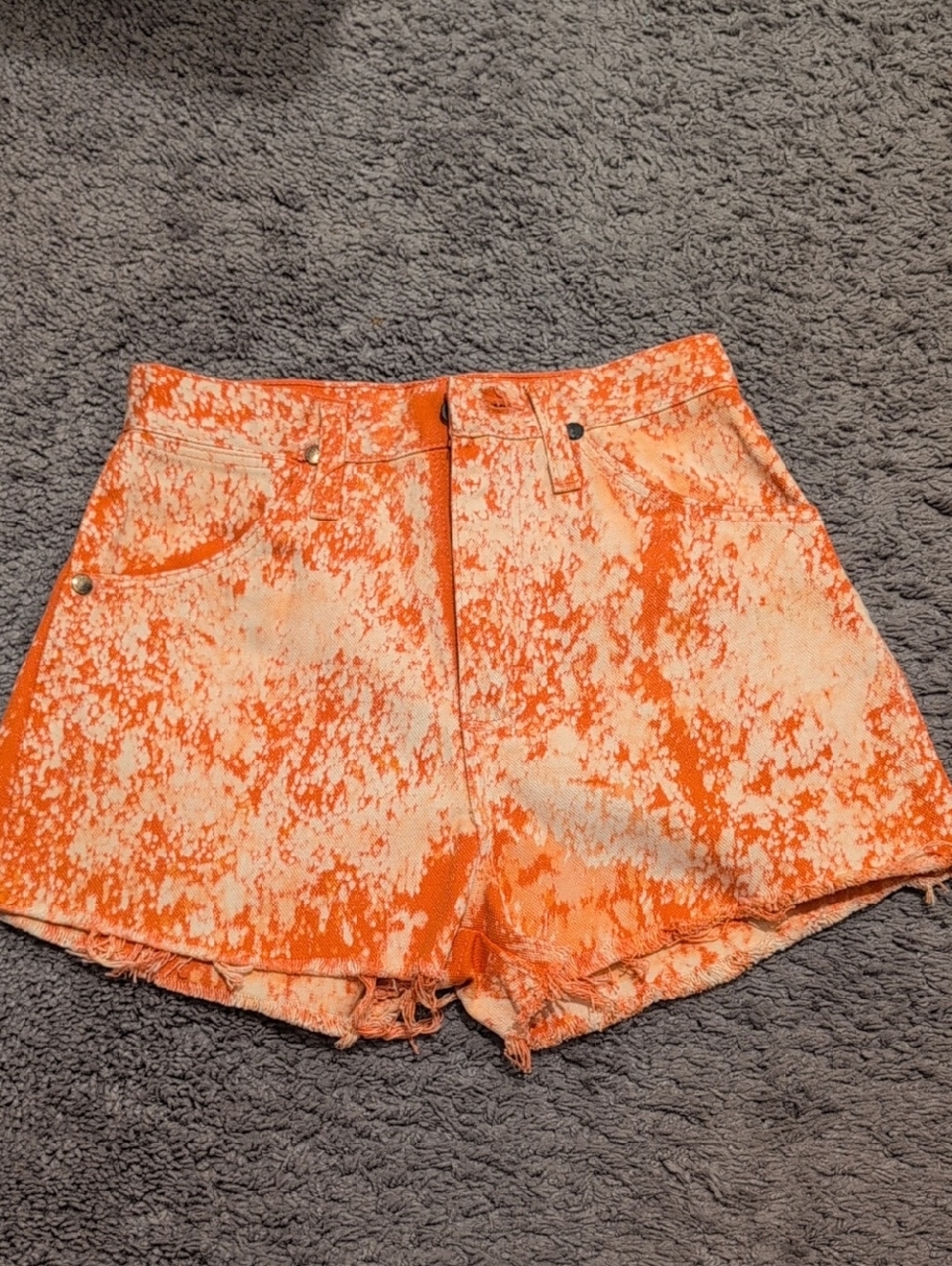 Wrangler Orange Tie-Dye Denim Shorts
